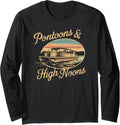 Pontoons High Noons Retro Pontoon Boat Long Sleeve