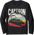 Captoon Vintage Pontoon Sunset Boating Enthusiast Boat Trip