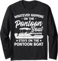 Stays On Pontoon Boat Funny Boating Captain Men