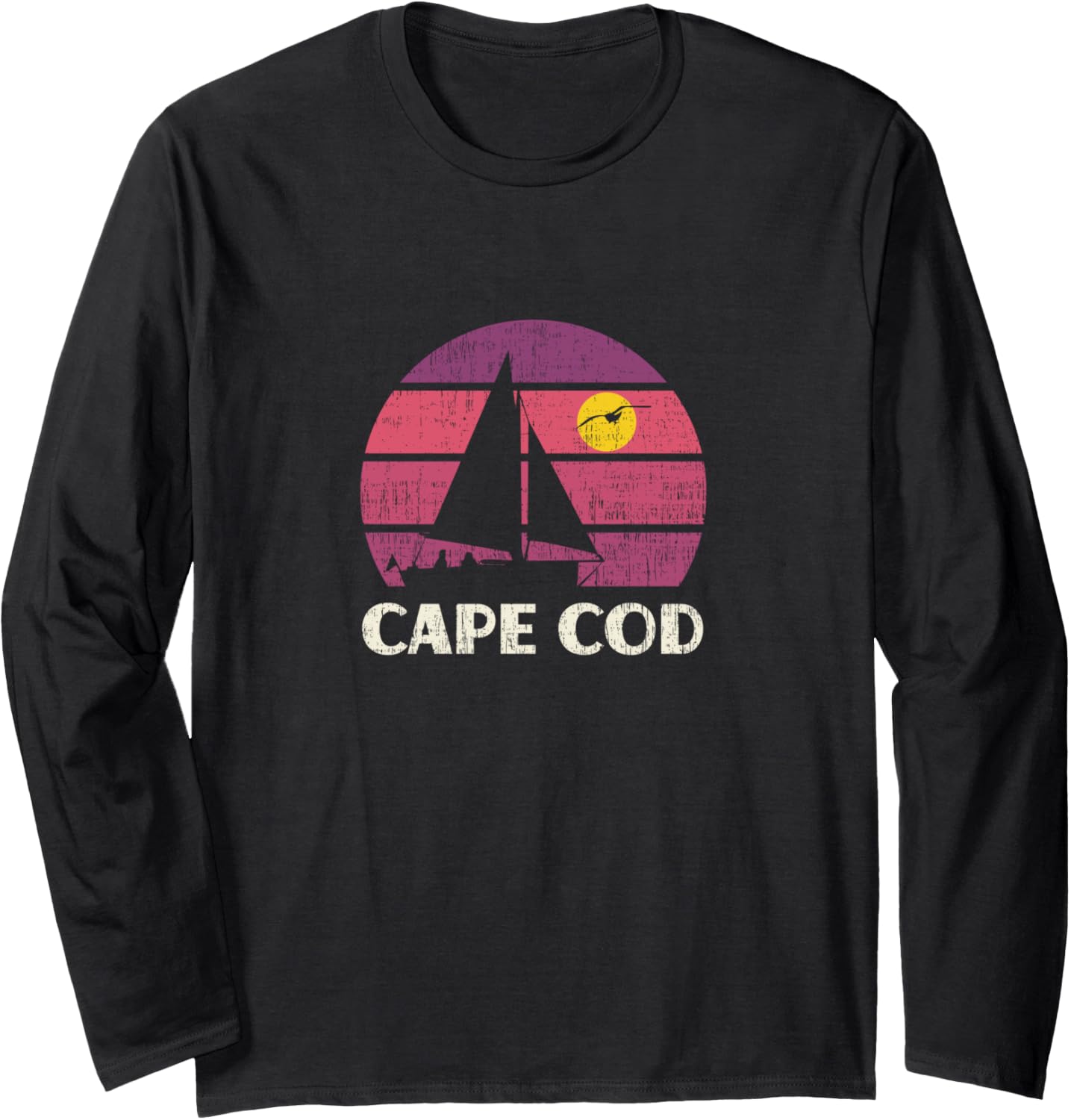 Cape Cod Ma Sailing Retro 70S Vintage Sunset