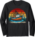 Fishing Boat Vintage Style Distressed Retro Fishing Boat