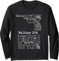 Antique Vintage Wwii Walther P38 Gun Collector Long Sleeve