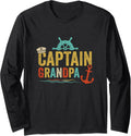 Captain Grandpa Pontoon Lake Sailor Fishing Boating Men