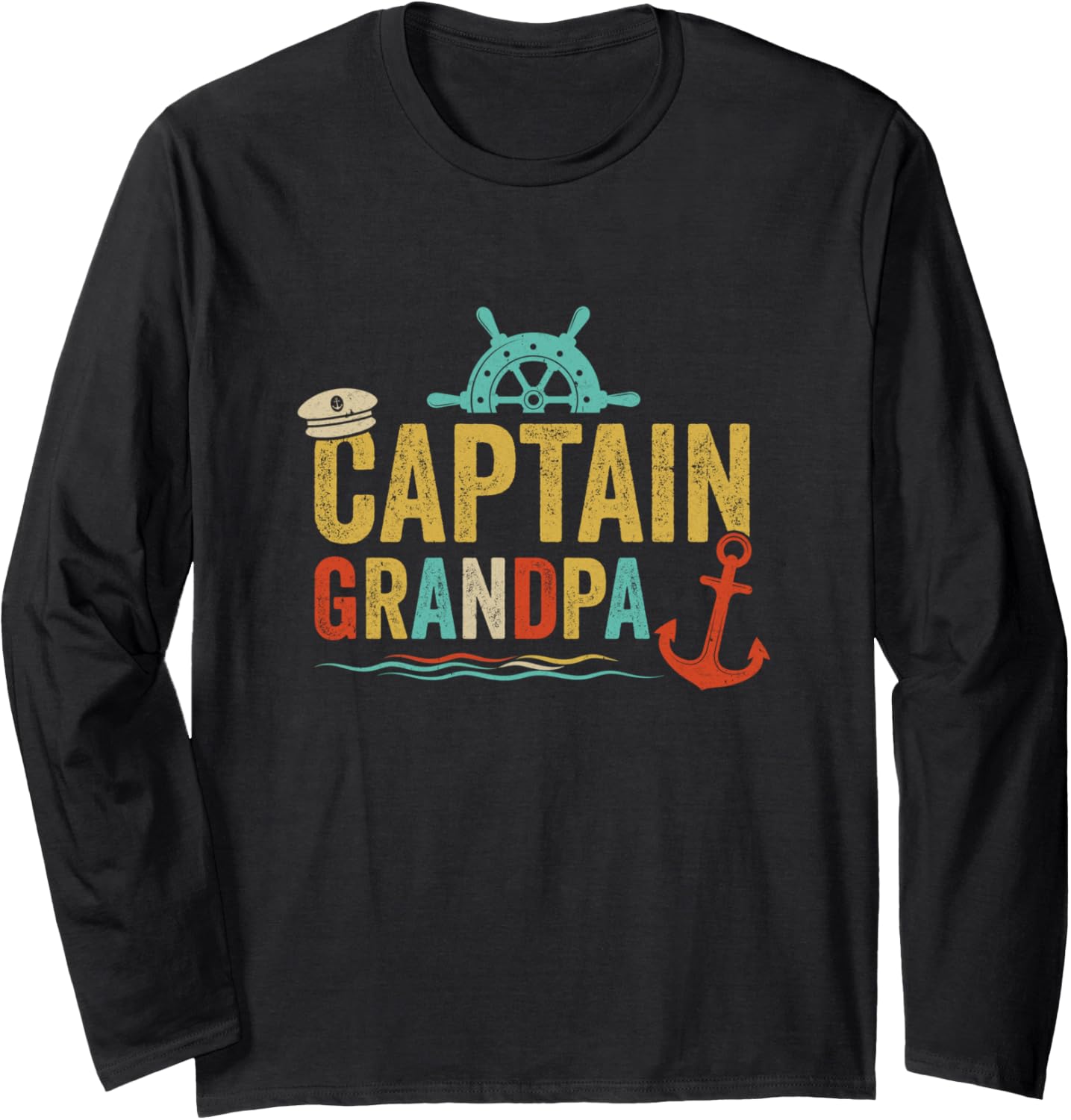 Captain Grandpa Pontoon Lake Sailor Fishing Boating Men