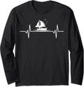 Heartbeat Sailing Boat Boating Sailor Sailboat Long Sleeve