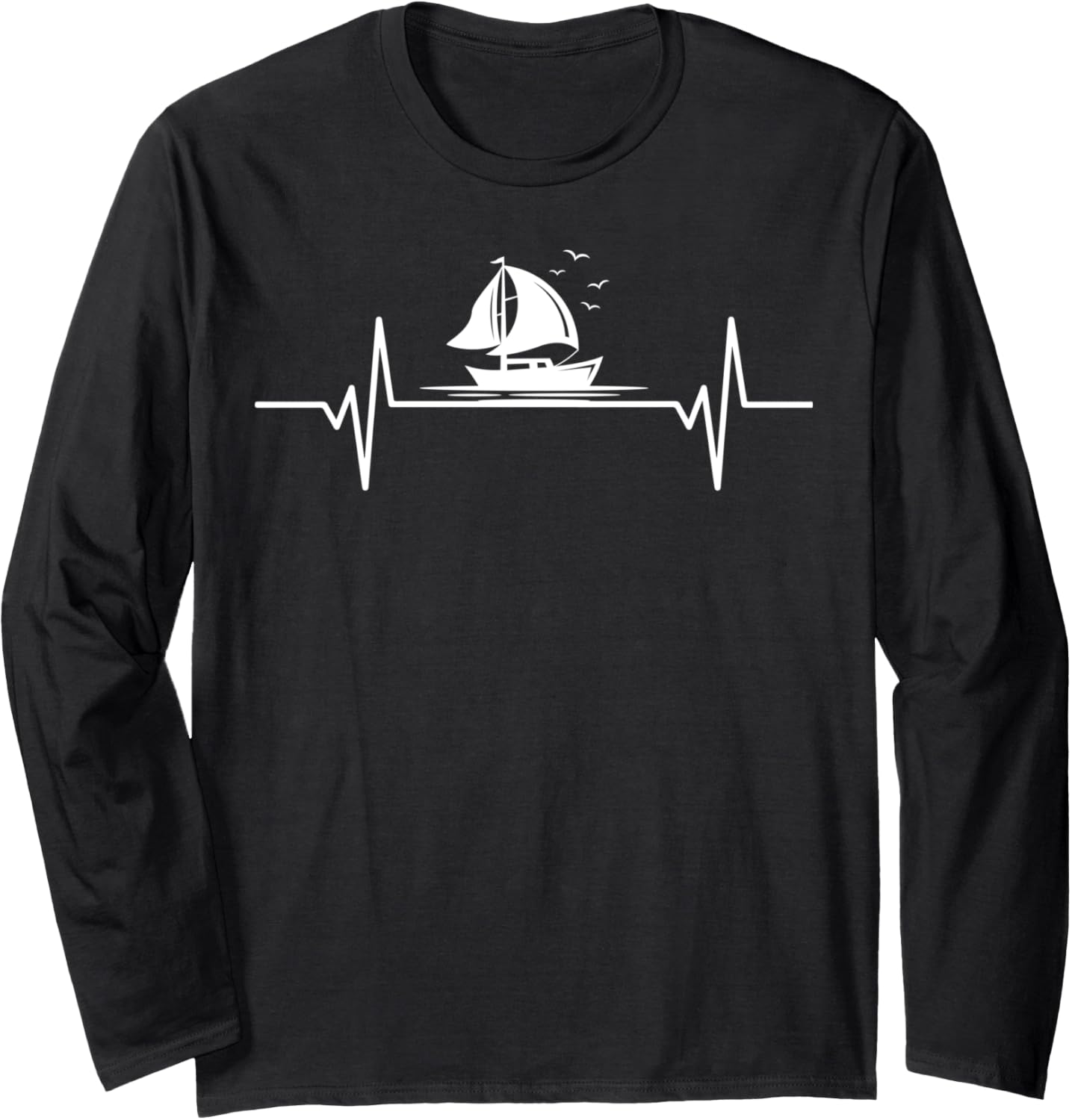 Heartbeat Sailing Boat Boating Sailor Sailboat Long Sleeve