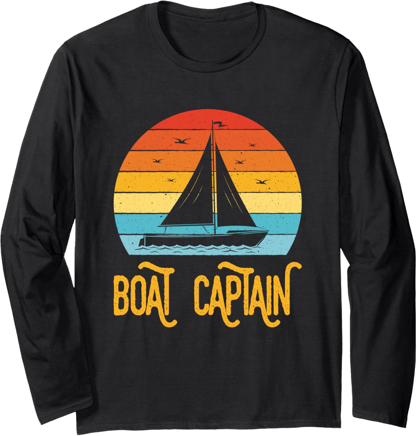 Boat Captain Sailboat Sailing Boating Skipper Long Sleeve