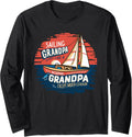 Grandpa Sailing Captain Boating Sailboat Boat Sailor Long