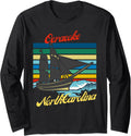 Ocracoke North Carolina Sailing Sailboat Captain Long Sleeve