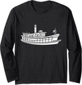 Funny Houseboats Minimalist Simple Boat Houseboat Long Sleeve