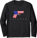 Pistol American Flag Tactical Responsible Gun Owners Long Sleeve