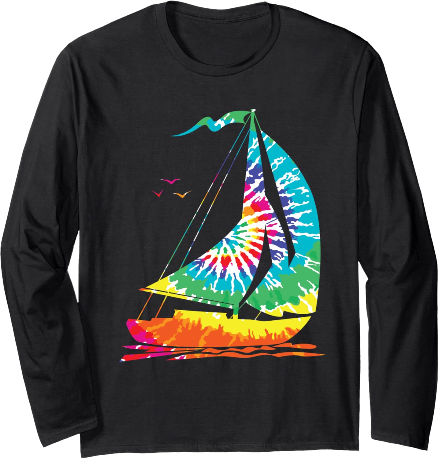 Fun Sailing Hippie Rainbow Tie Dye Sailboat Ocean