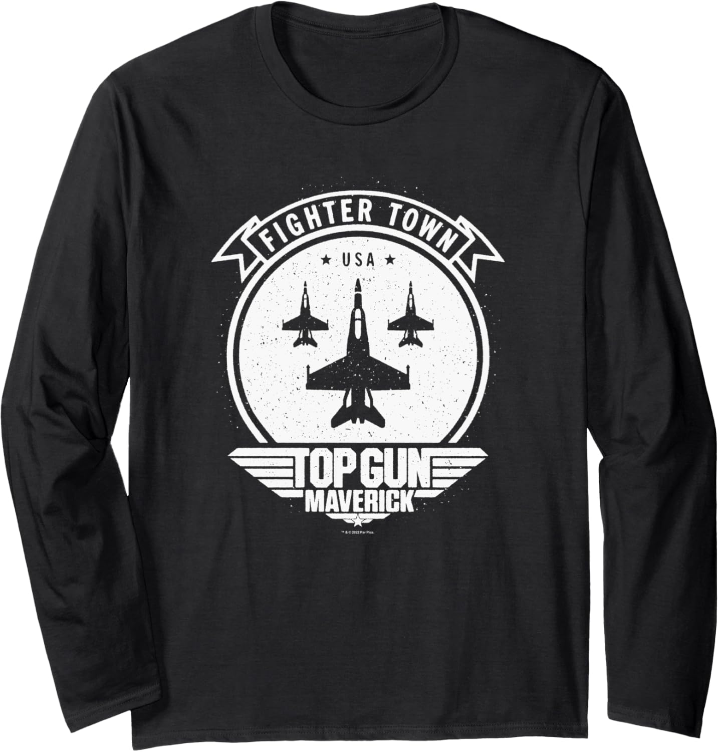 Top Gun Maverick Fighter Town Usa Jets Logo Long Sleeve