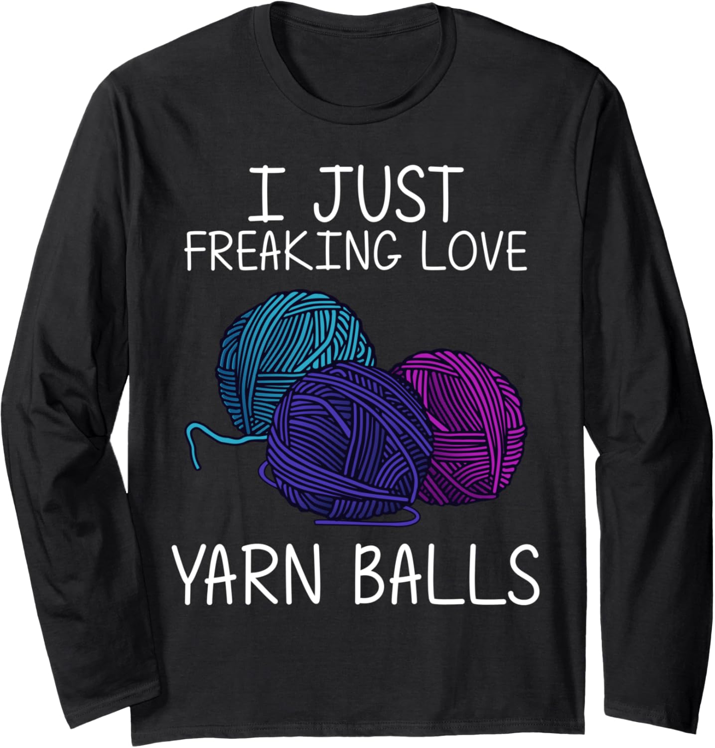Funny Knitting Gift For Men Women Crochet Yarn Thread Long Sleeve