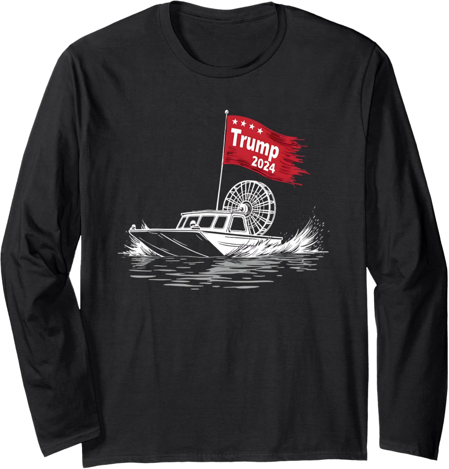 Airboat Captain Trump Supporter Flag Swamp Boat Patriotic