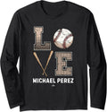 Baseball Love Michael Perez Prospect Baseball Fan Gear Long Sleeve