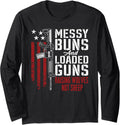 Messy Buns Loaded Guns Raising Wolves Not Sheep Pro Gun Long Sleeve