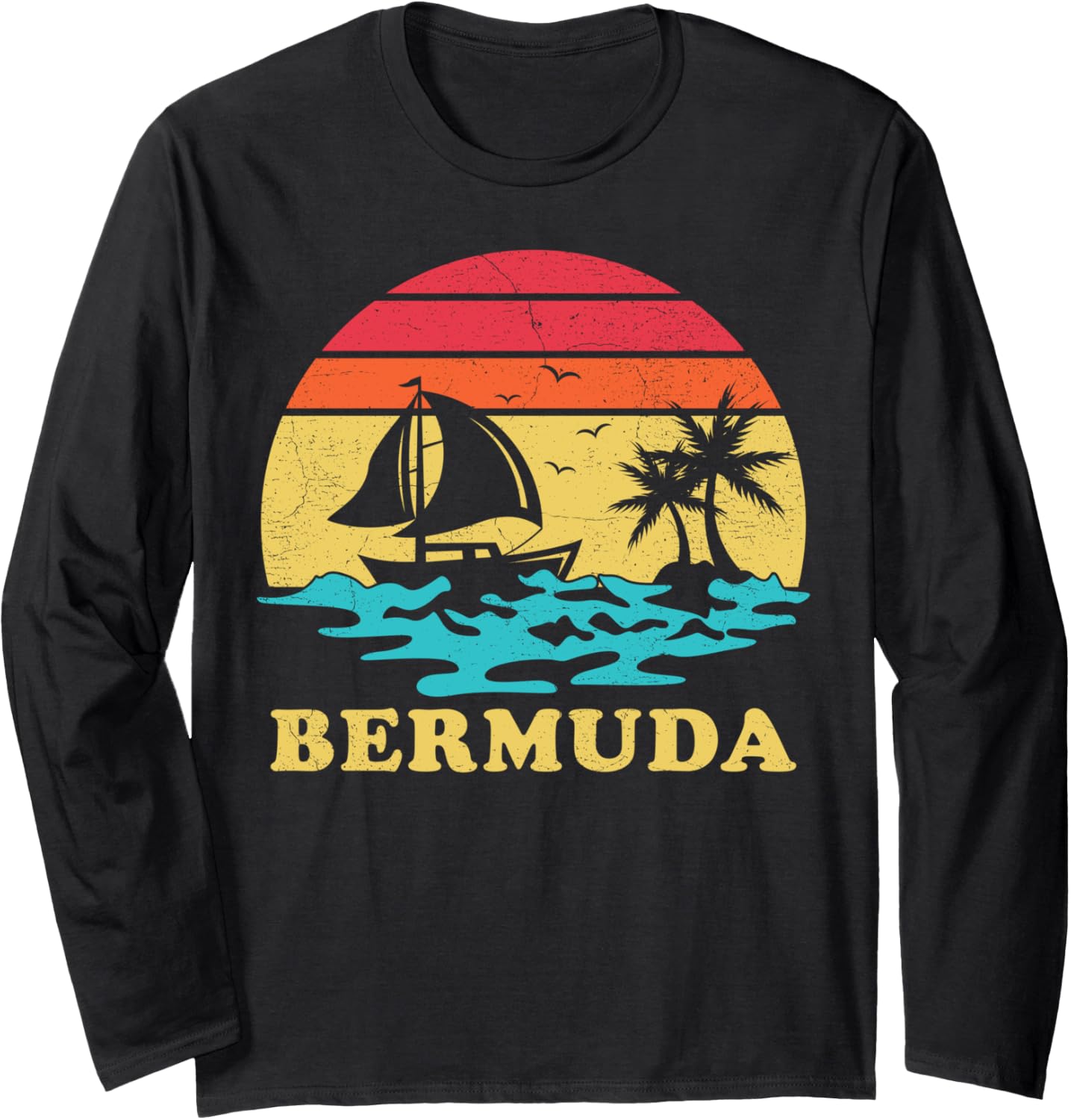 Bermuda Sailing Vintage Palm Tree Sailboat Summer Sailor