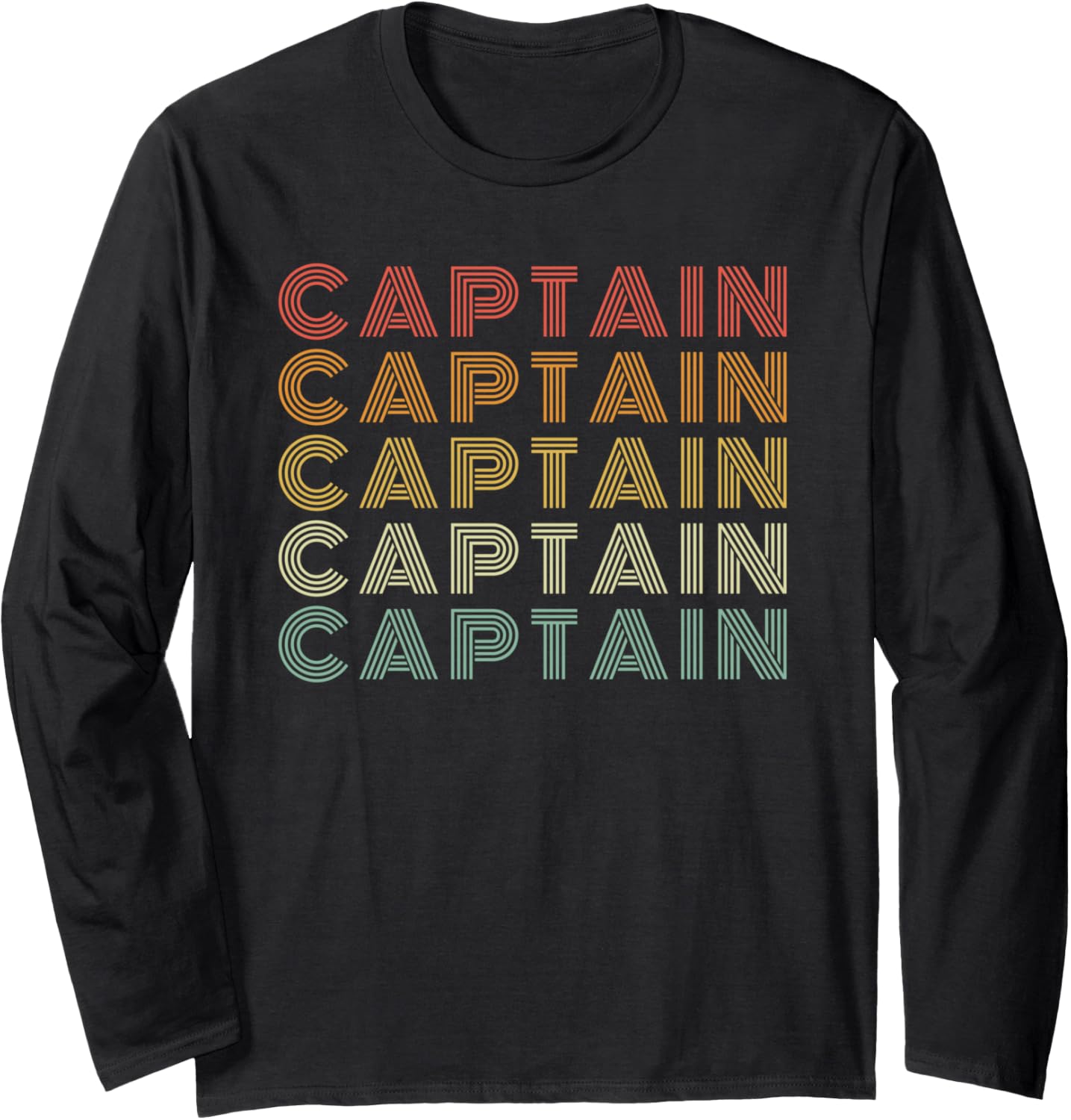 Captain Funny Boating Boat Owner Retro Vintage Long