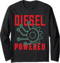 Cool Red Green Engine Diesel Power Logo Long