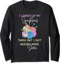 Funny Knitting Tee Yarn Lover Cute Crafty Knitter Long Sleeve
