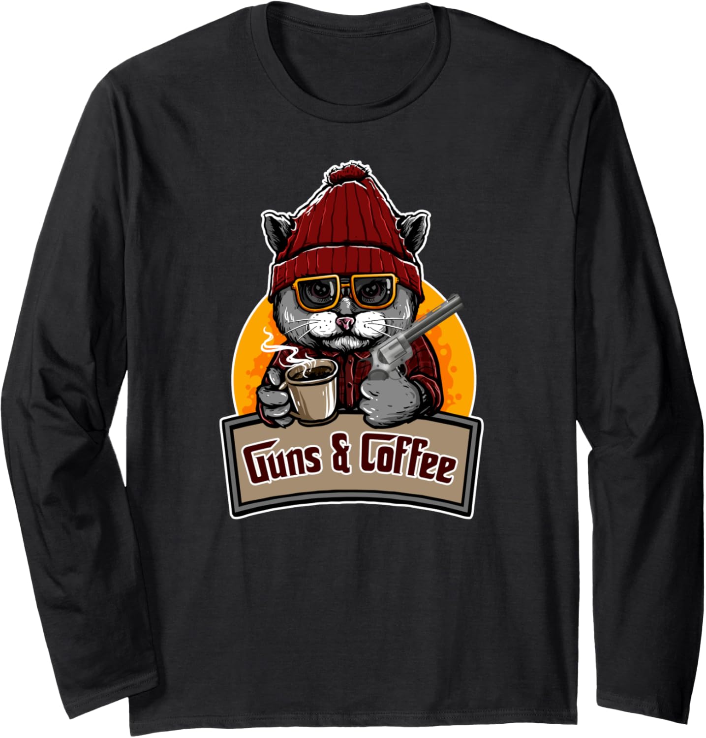 Mens I Love Guns Coffee Tee A Gun Coffee Lover Long Sleeve