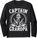 Boat Anchor Boating Retro Distressed Captain Grandpa Long