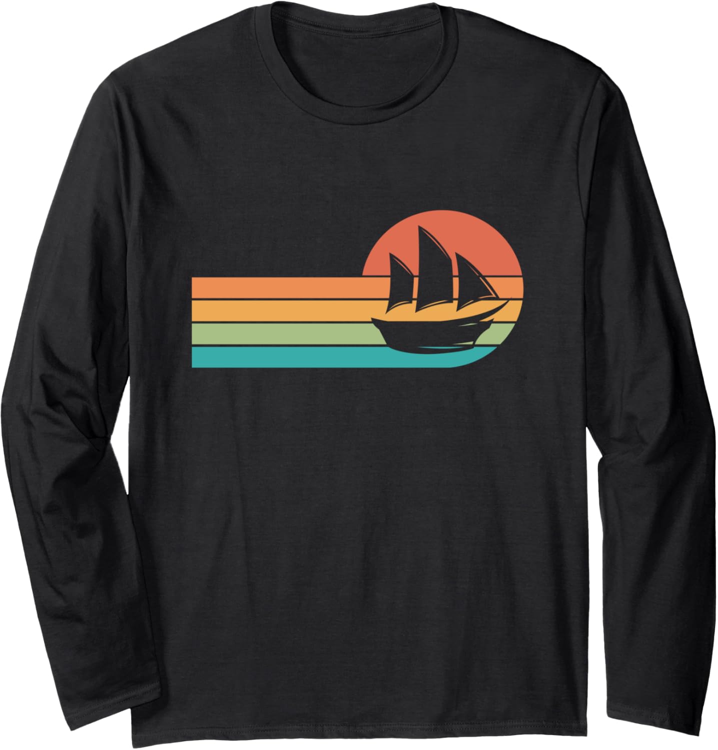 Boat Sailboat Boating Sailing Retro Vintage Long Sleeve