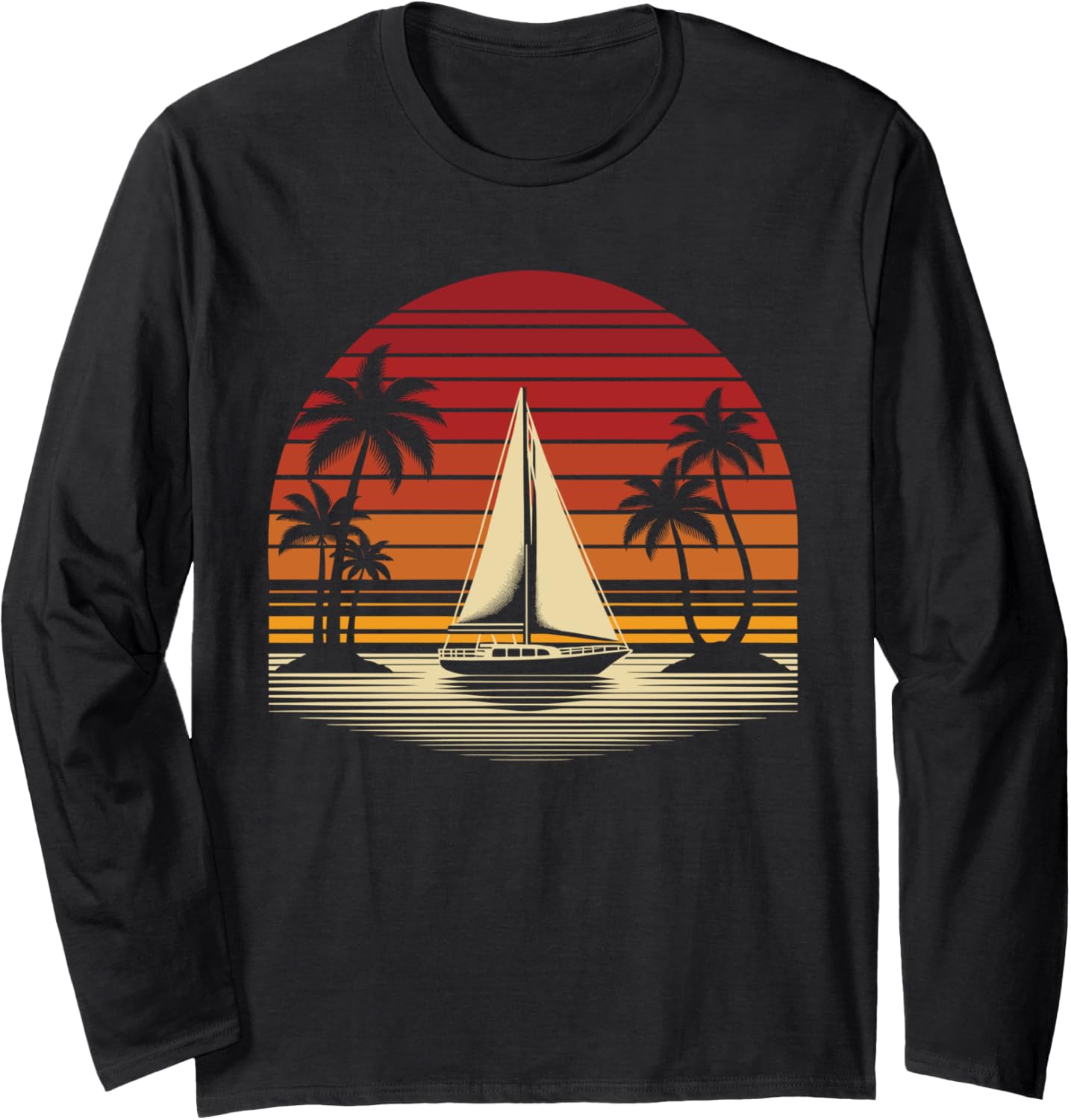 Retro Sailor Sailing Captain Boat Vintage Boating Sunset