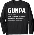 Gunpa Definition Funny Gun Lover Grandpa Gun Enthusiast Long Sleeve
