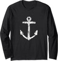 Anchor Antique White Boat Sail Anchor Long Sleeve
