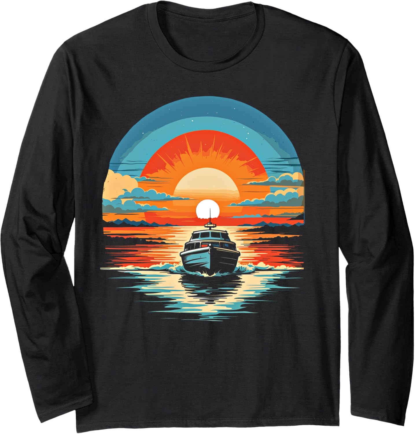Motor Boat Yacht Cruise Boating Long Sleeve