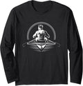 Rowing Boy Drawing Rowboat Water Sports Long Sleeve