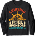 Retro Gasoline Boat Motorboat Long Sleeve