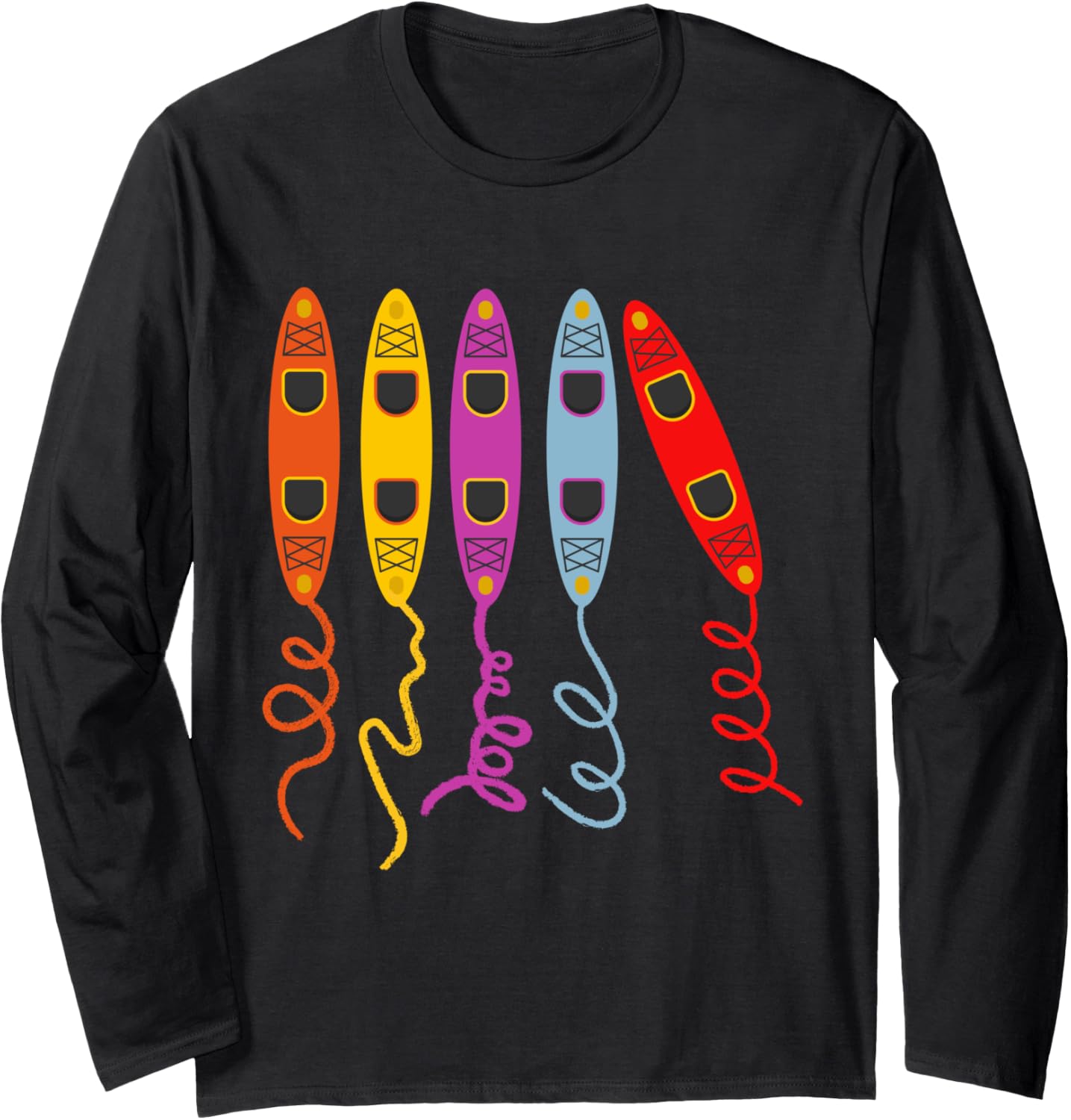 Colorful Kayaks Kayaking Boating Kayakers Kayaking Boating Long