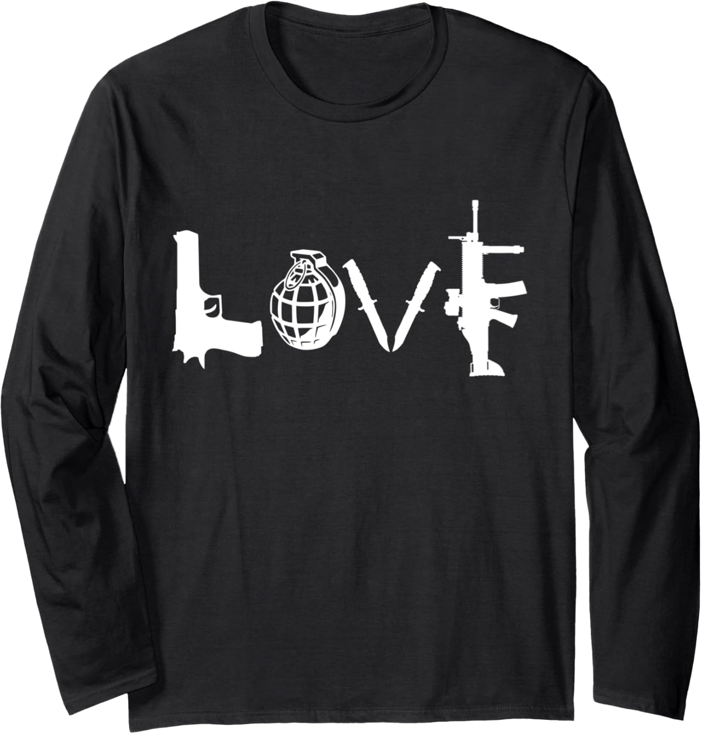 Love Weapons Guns Grenades Knives Assault Rifle Guns Long Sleeve