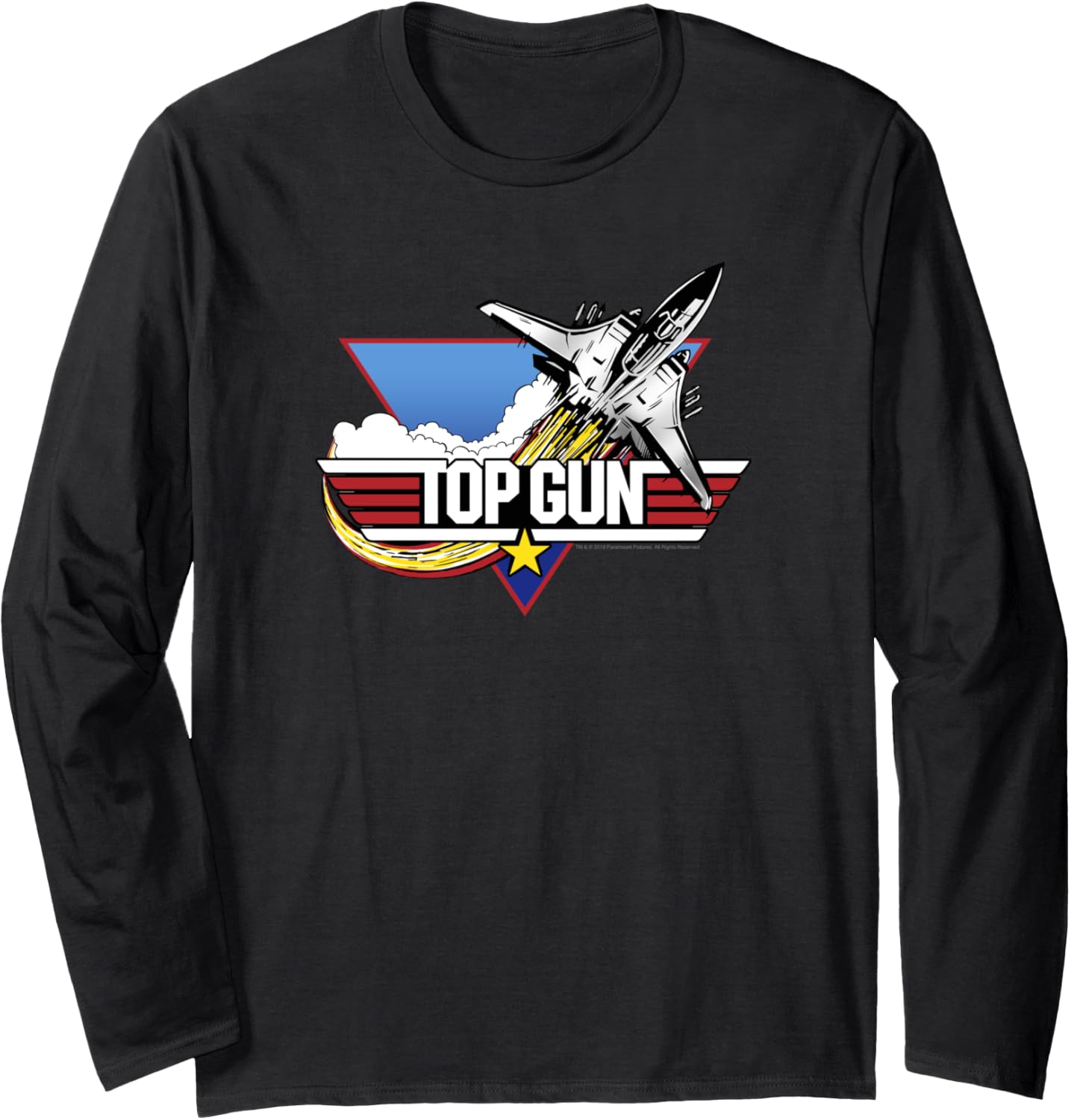 Top Gun Classic Inverted F 14 Tomcat Logo Long Sleeve