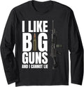 American Us Flag Assault Sniper Rifle Machine Gun Firearms Long Sleeve