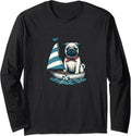Pug Sailing Dog Sailor Dinghy Boat Sailboat Long