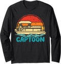 Summer Pontoon Boat Boating Vintage Captoon Pontoon Long