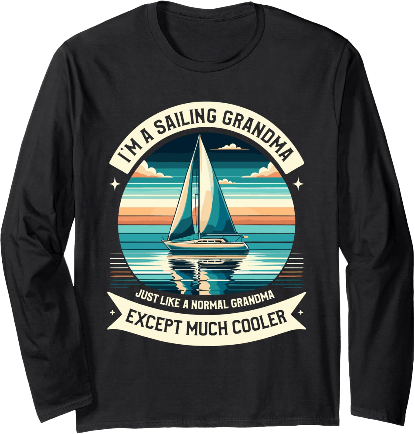 Grandma Sailing Captain Boating Sailboat Boat Sailor Long