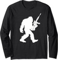 Bigfoot With Rifle Sasquatch 2Nd Amendment Gun Long Sleeve