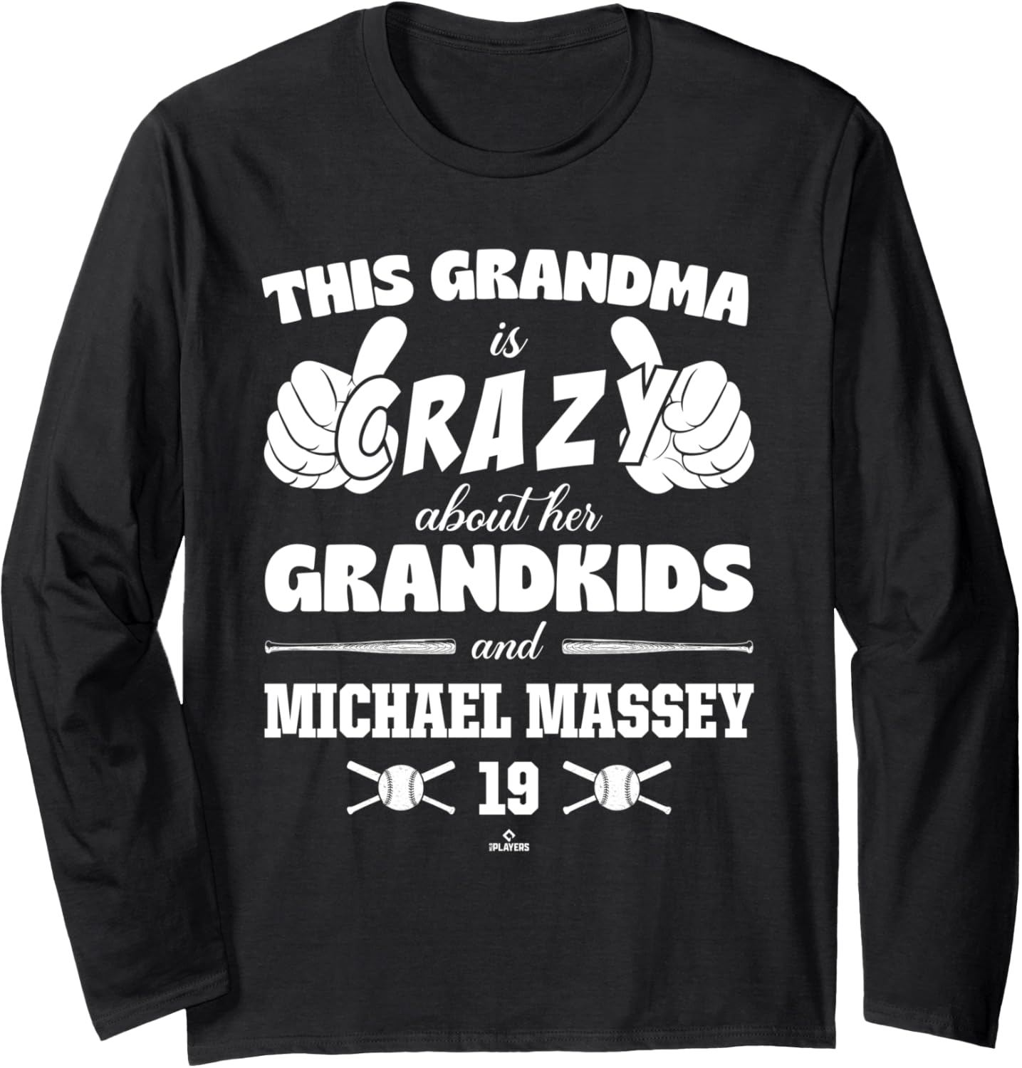 Grandma Crazy for Michael Massey Kansas City Baseball MLBPA Long Sleeve