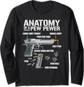 Anatomy Of A Pew Pewer Funny 2A Ammo Gun Men Long Sleeve