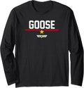Top Gun Goose Line Text Logo Long Sleeve