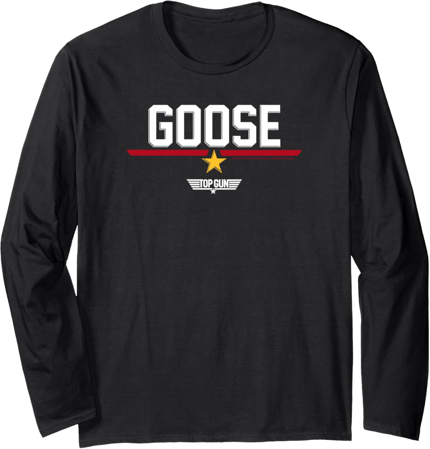 Top Gun Goose Line Text Logo Long Sleeve