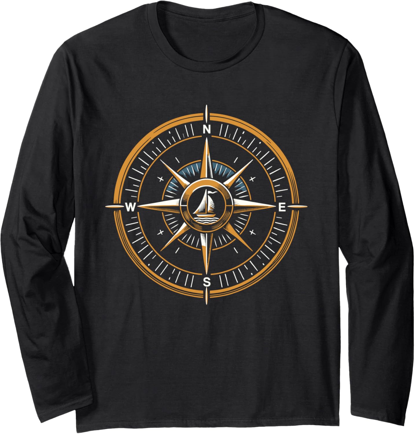 Sailing Compass Sailor Sailboat Boat Captain Nautical Long
