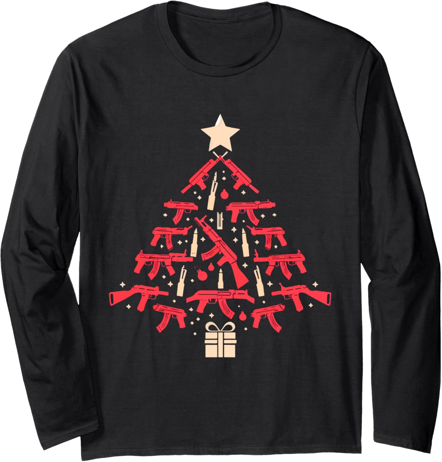 Guns Christmas Tree Xmas Gun Lover Long Sleeve