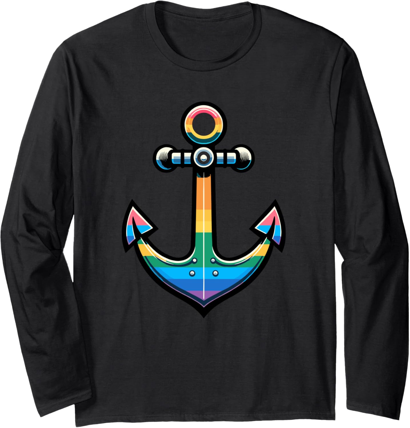 Rainbow Color Boat Anchor Lgbtq Gay Pride Support
