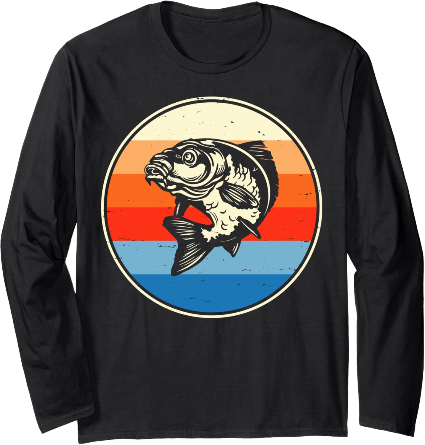 Fishing Retro Sunset Boating Angling Humor Long Sleeve